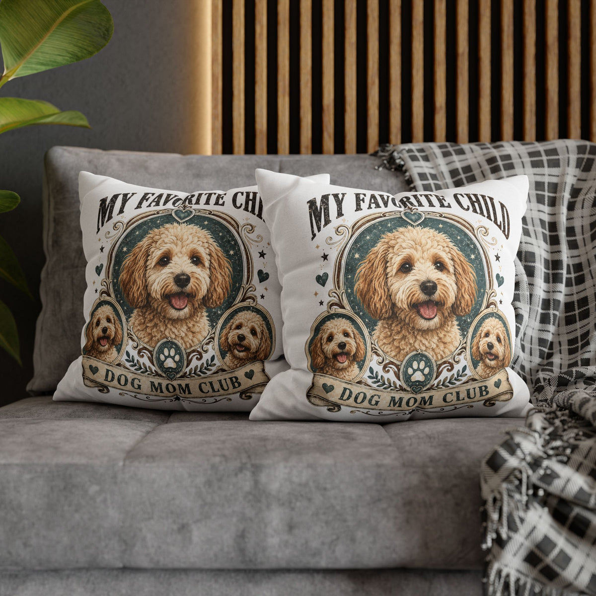 My Favorite Child Dog Mom Club Pillowcase Milo Bailey Dog Dad Mom – Cute Goldendoodle Decorative Pillow Cover