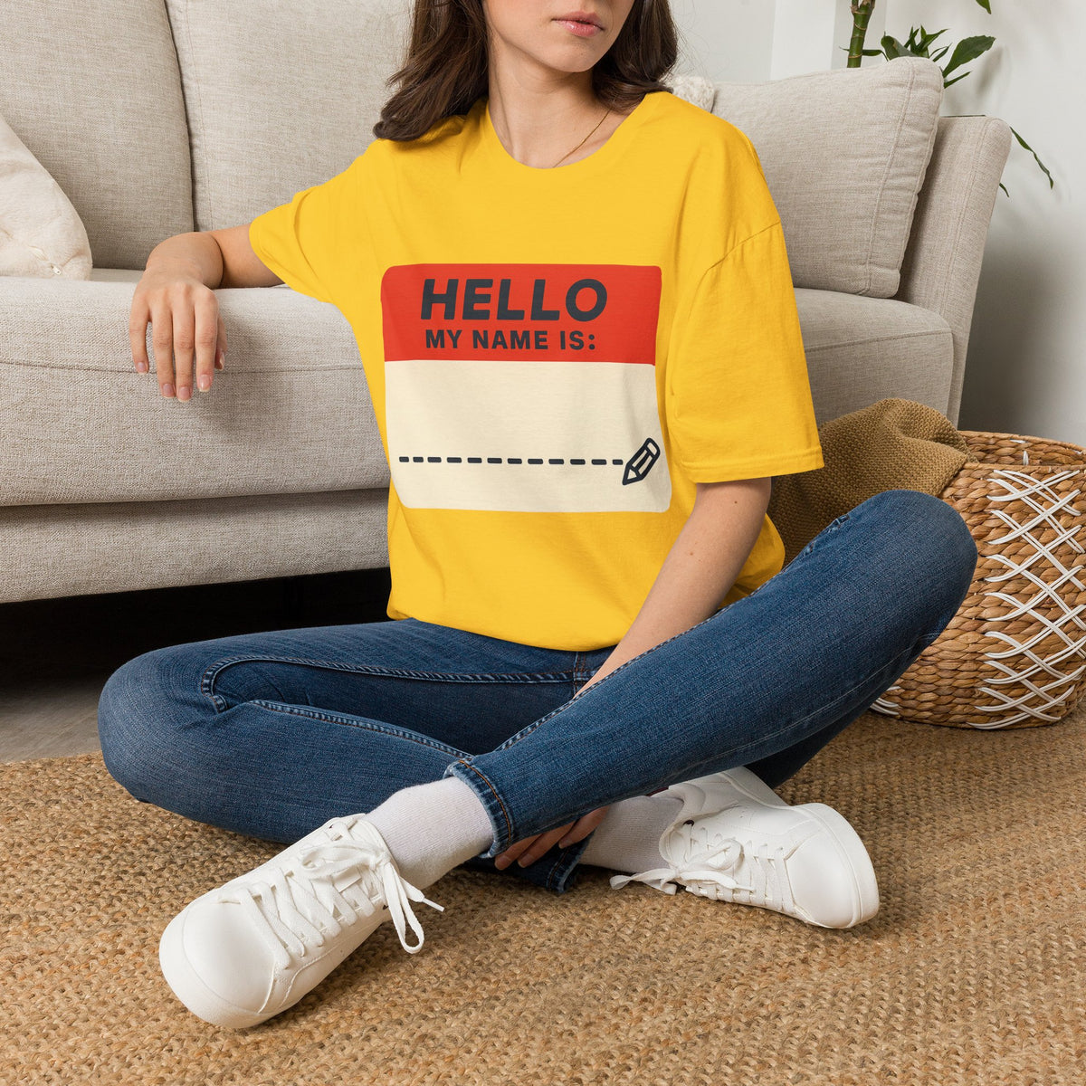 Hello My Name Is Name Tag T-Shirt — Funny Novelty Graphic Tee - Trending Now - August 2026
