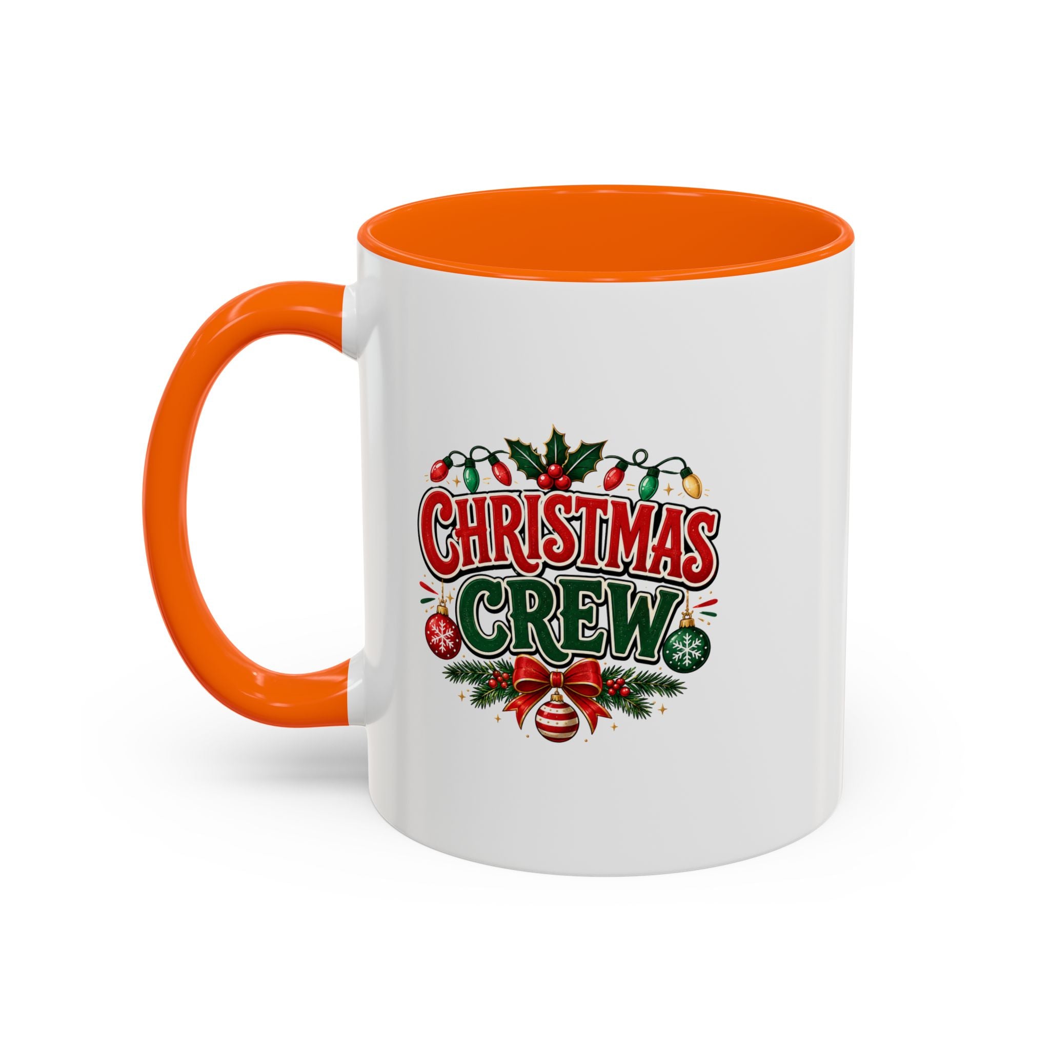 Christmas Crew Accent Coffee Mug - Festive Holiday Tea & Coffee Cup