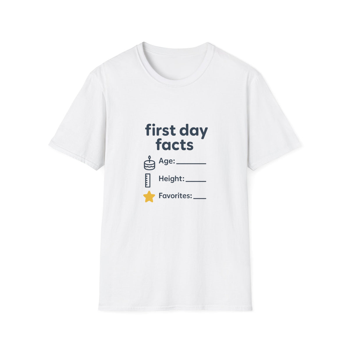 T-Shirt — "First Day Facts" Casual Graphic Tee for Students & Teachers - Trending Now - August 2026