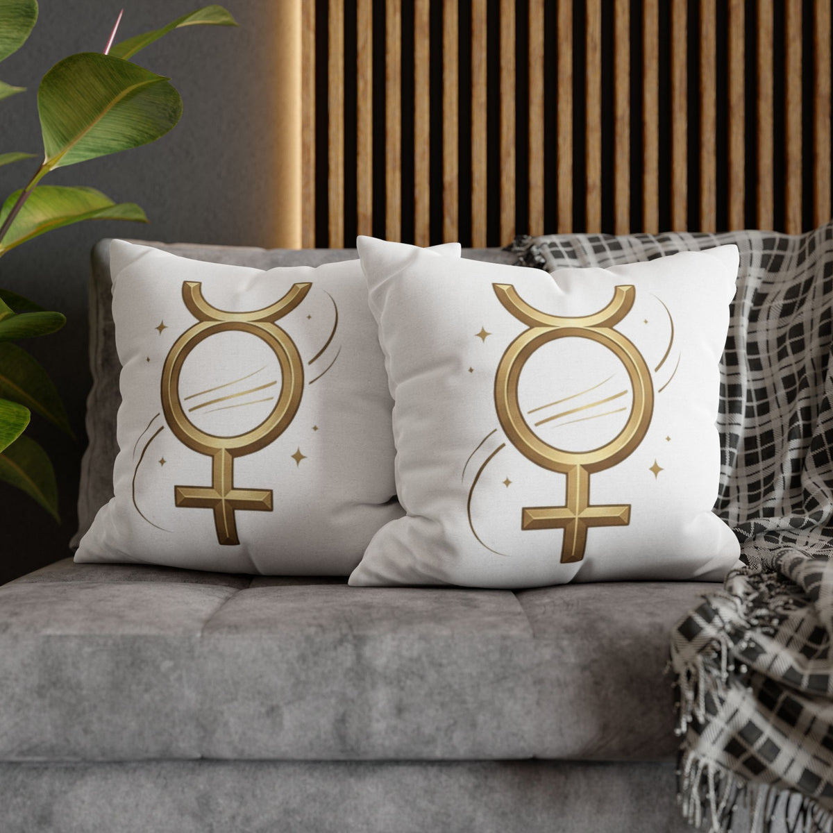 Virgo Mercury Retrograde Golden Glyph Pillowcase