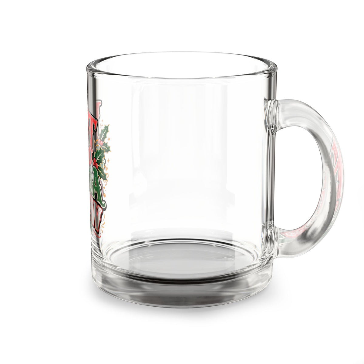 Christmas Glass Mug 10 oz Hot Cocoa Crew Glass Mug — 10oz Festive Holiday Hot Chocolate Cup