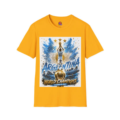 Argentina World Champions T‑Shirt — Soccer World Cup 3 Stars Tribute