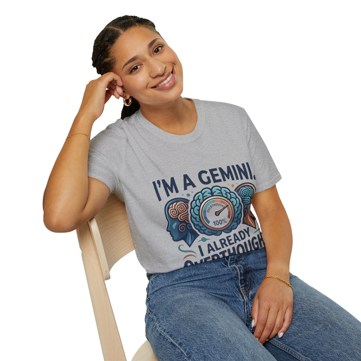 I’m A Gemini T-Shirt – “I Already Overthought It” Zodiac Tee
