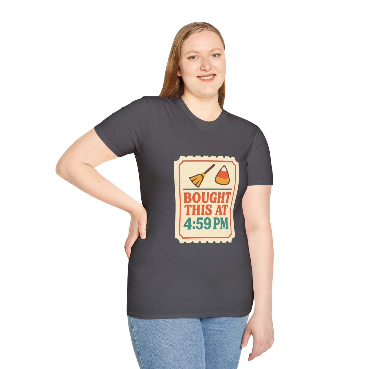 T-Shirt — "Bought This At 4:59 PM" Retro Grocery Sticker Design - Trending Now - October 2026