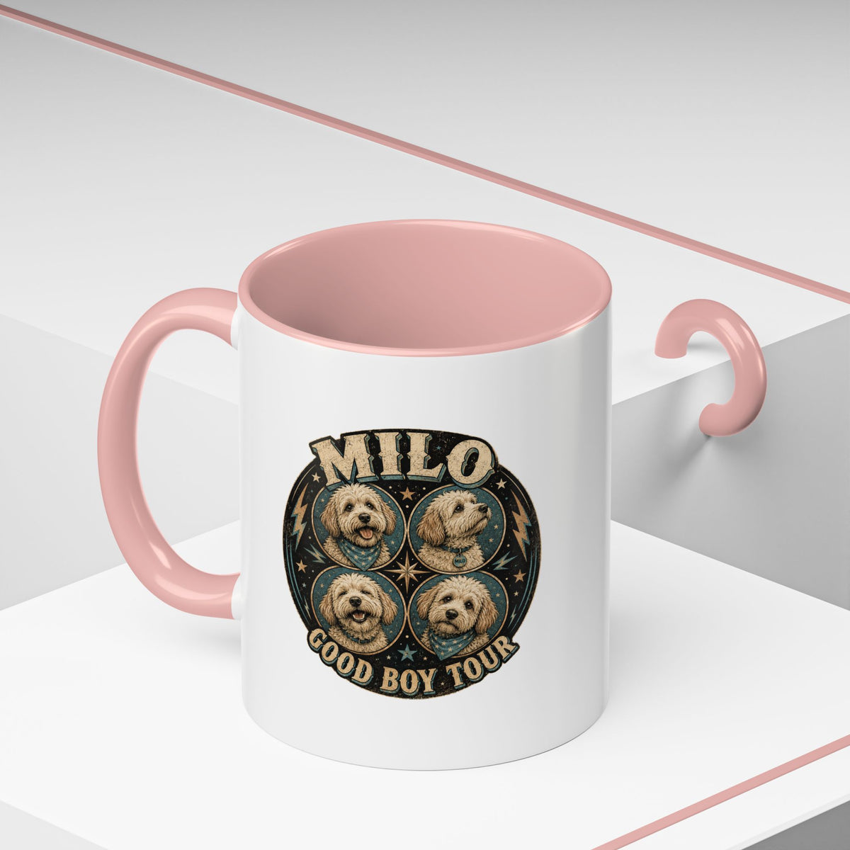 Milo Bailey Dog Dad Mom Milo "Good Boy Tour" Accent Coffee Mug —  Cute Dog Portraits