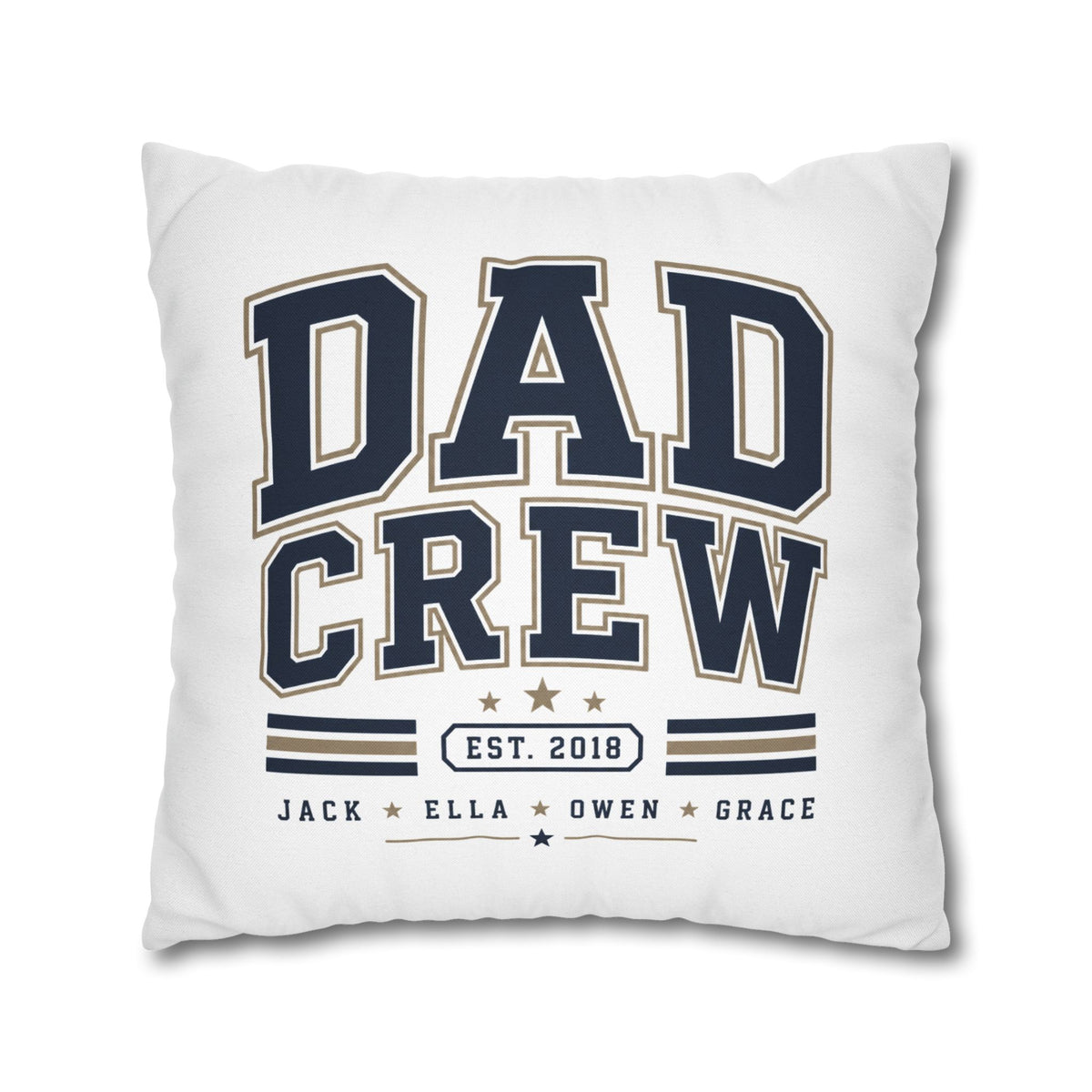 Dad Crew Decorative Pillowcase Milo Bailey Dog Dad Mom – Personalized Family Name Accent