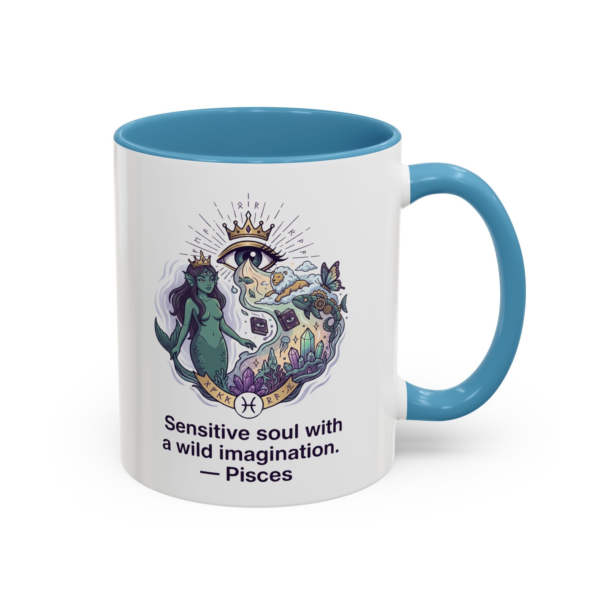 Pisces Coffee Mug — "Sensitive soul with a wild imagination" Astrological Zodiac Accent Mug