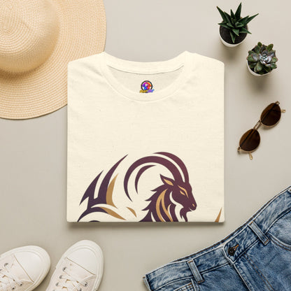 Goat Tribal Graphic T-Shirt — Bold Goat Illustration Tee