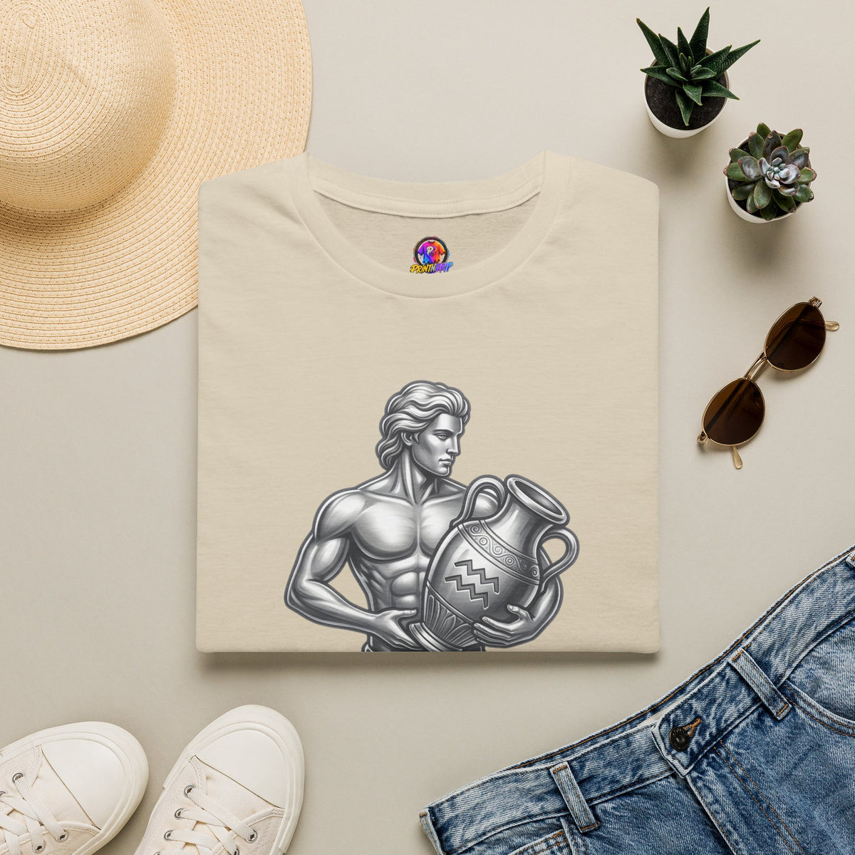 Aquarius Zodiac T-Shirt — Mythic Water Bearer Astrology Tee