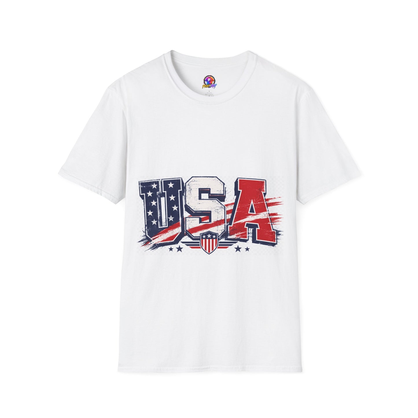 USA Flag Graphic T-Shirt — Patriotic Red White & Blue Tee
