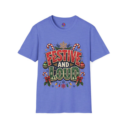 Festive and Loud Holiday T-Shirt — Christmas Candy Cane Graphic Tee