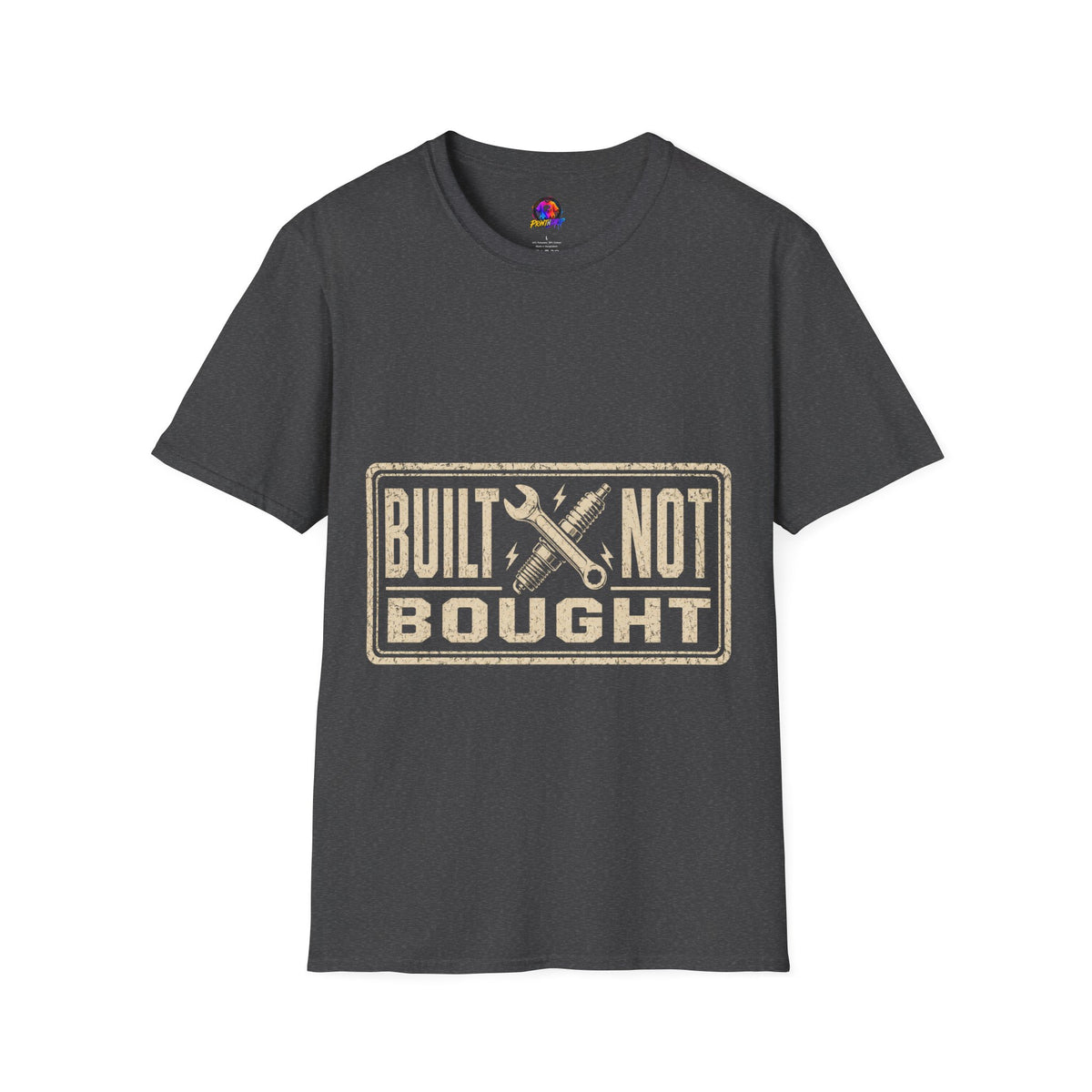 Built Not Bought T-Shirt — Vintage Mechanic Workwear Tee