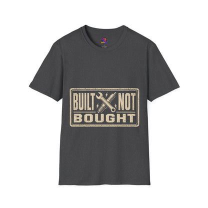 Built Not Bought T-Shirt — Vintage Mechanic Workwear Tee