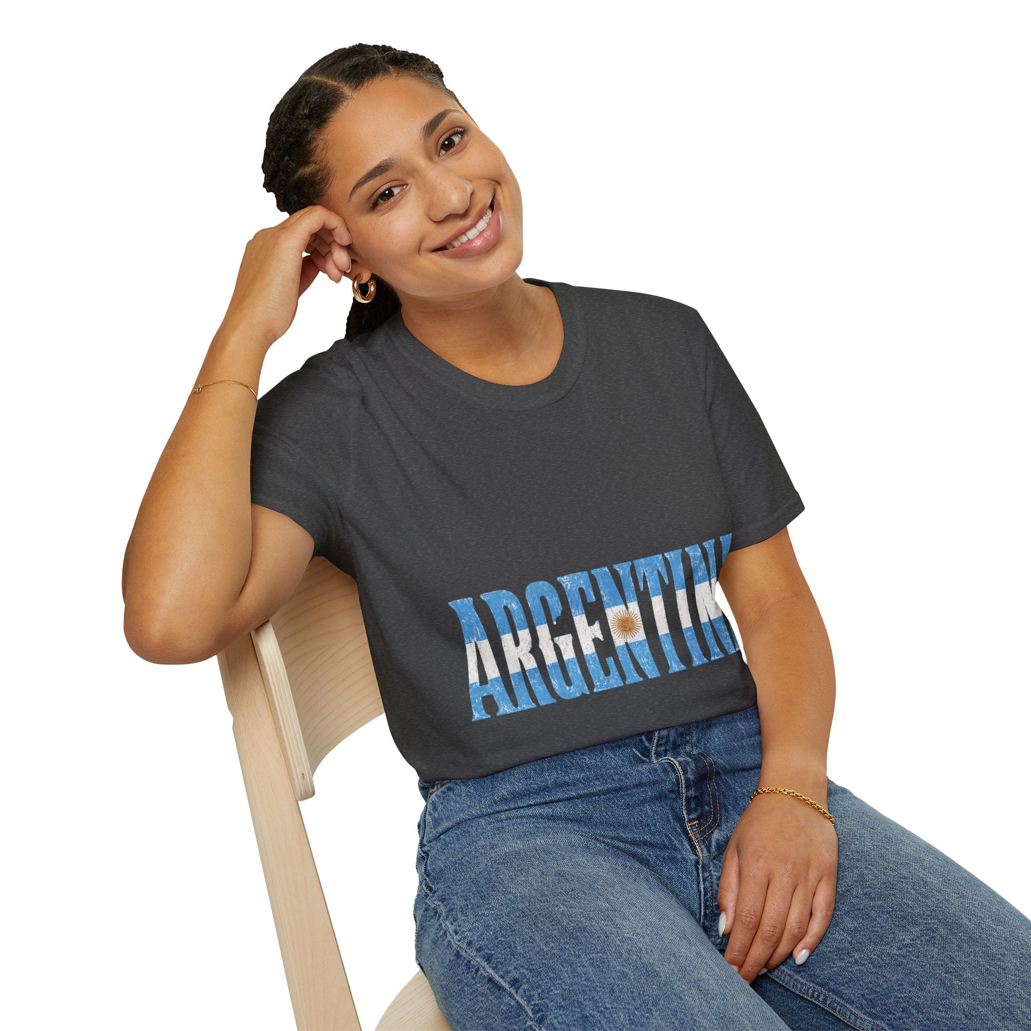 Argentina Beach Vibes T-Shirt — Distressed Blue "ARGENTINA" Graphic