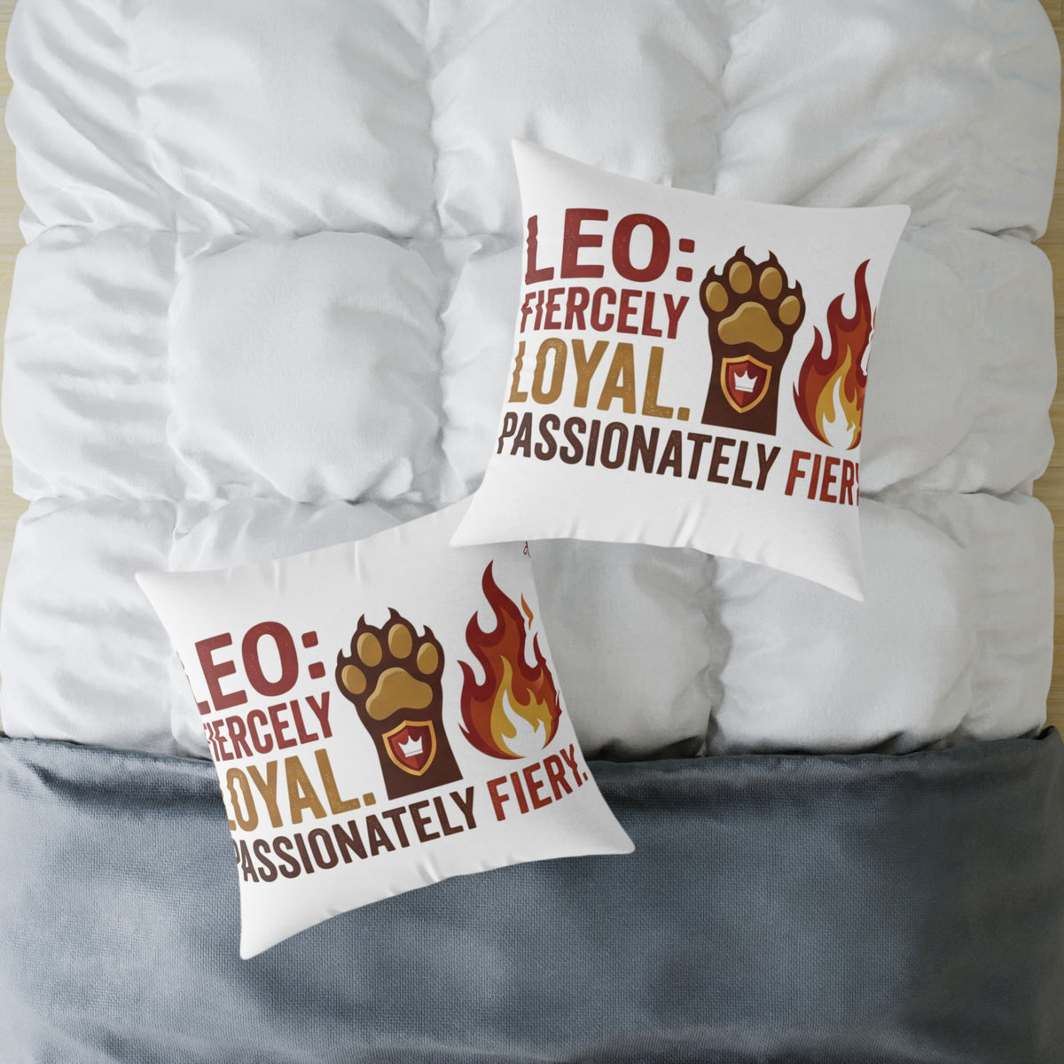 Leo Zodiac Fiercely Loyal Square Poly Canvas Pillow
