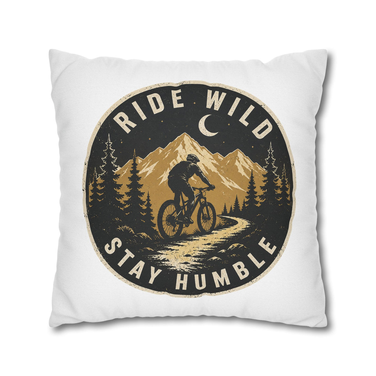 Ride Wild Stay Humble Mountain Biker Pillowcase Milo Bailey Dog Dad Mom