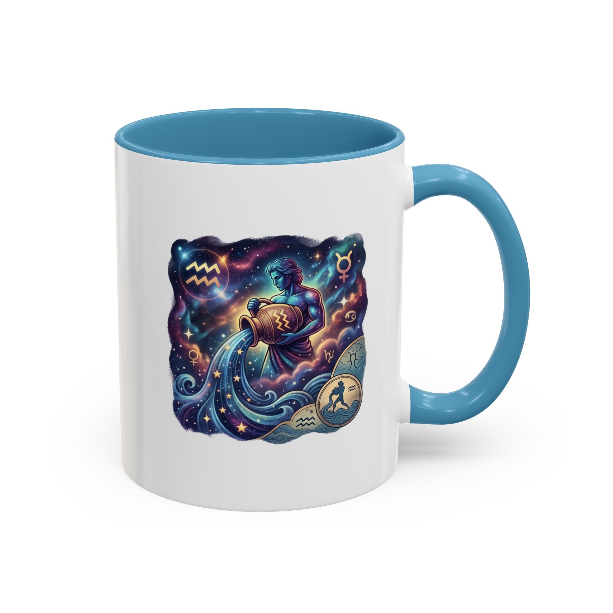 Aquarius Zodiac Coffee Mug — Celestial Water Bearer Accent Mug