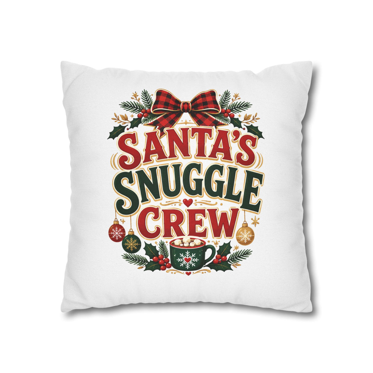 Christmas Santa’s Snuggle Crew Throw Pillow Pillowcase