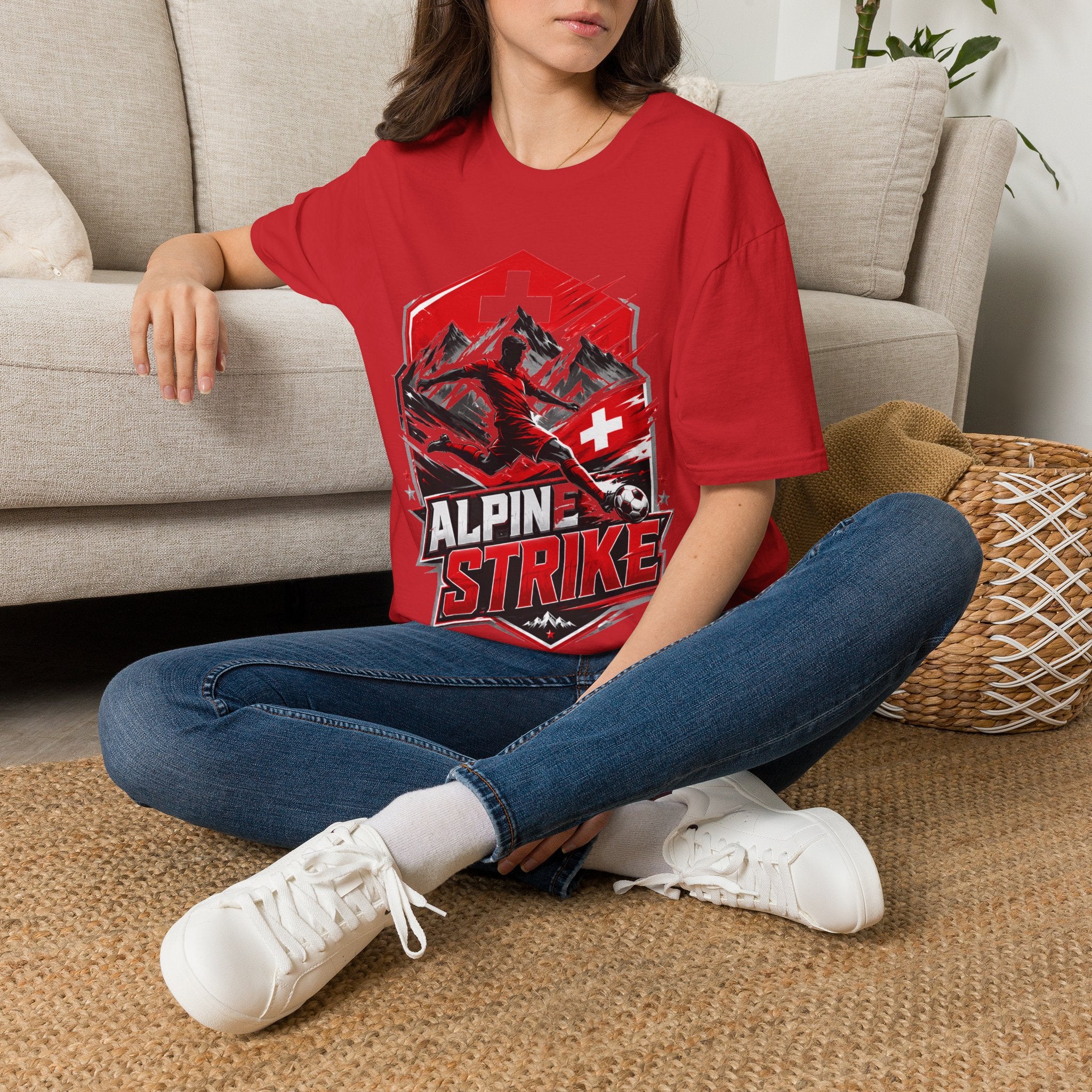 Switzerland Alpine Strike T‑Shirt – Swiss Mountain Ski & Snowboard Graphic