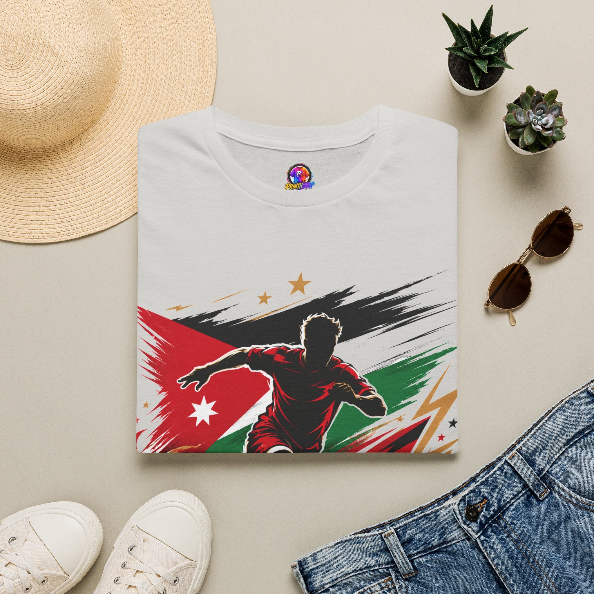 Jordan Soccer T‑Shirt — Desert Courage Flag Design
