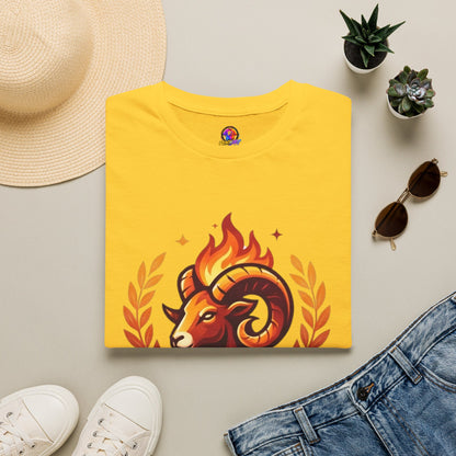 Aries Zodiac T-Shirt — "Born to Lead Not to Follow" Ram Graphic