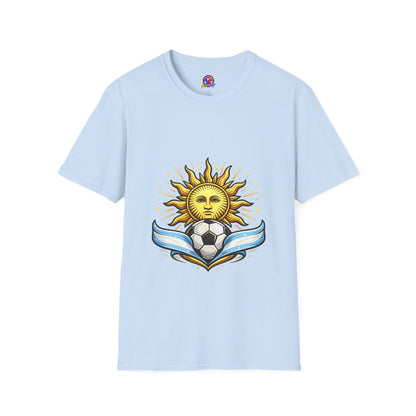 Argentina Sun Face Soccer T-Shirt — Retro Celestial Football Tee