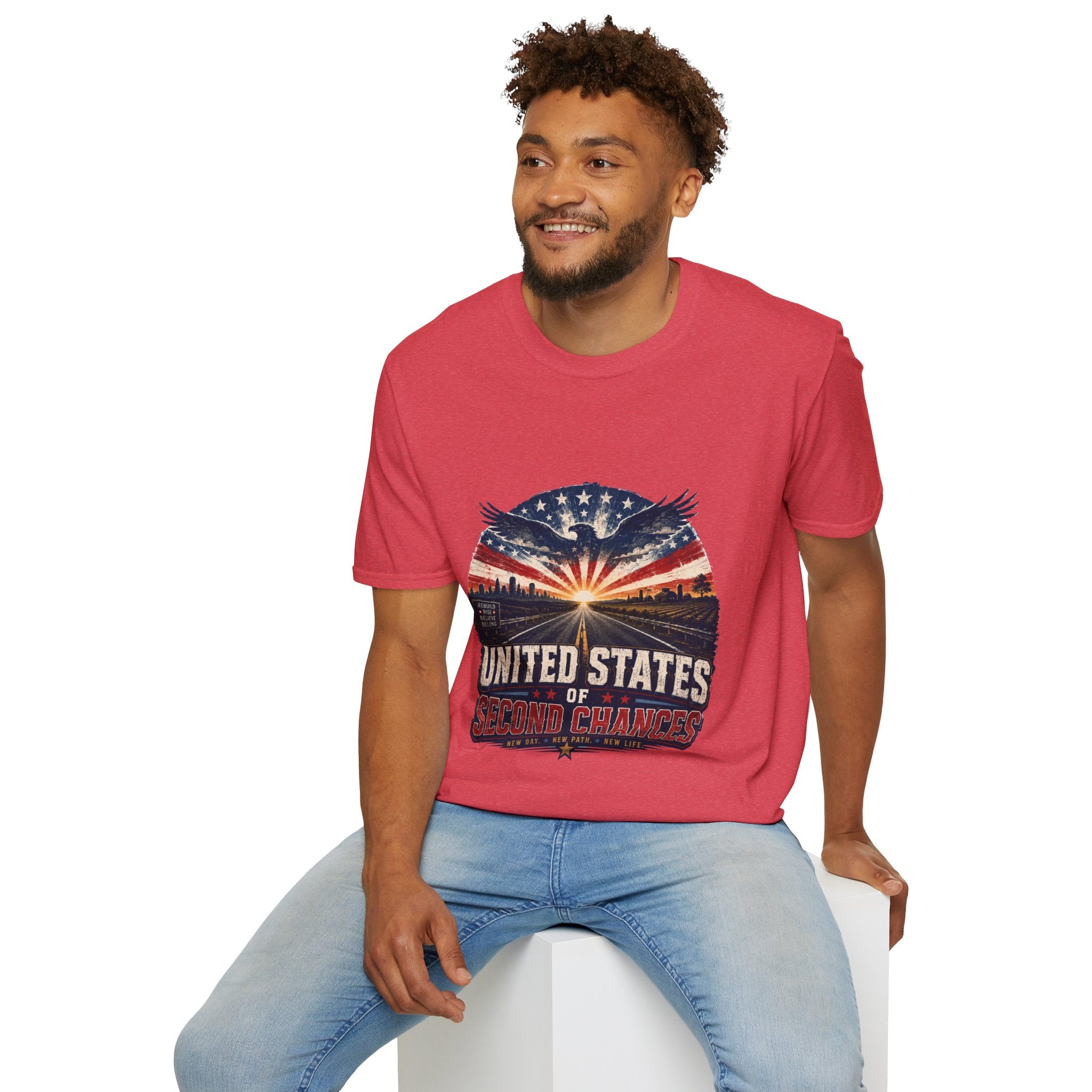 Patriotic Eagle T-Shirt — United States Skyline Vintage Flag Design