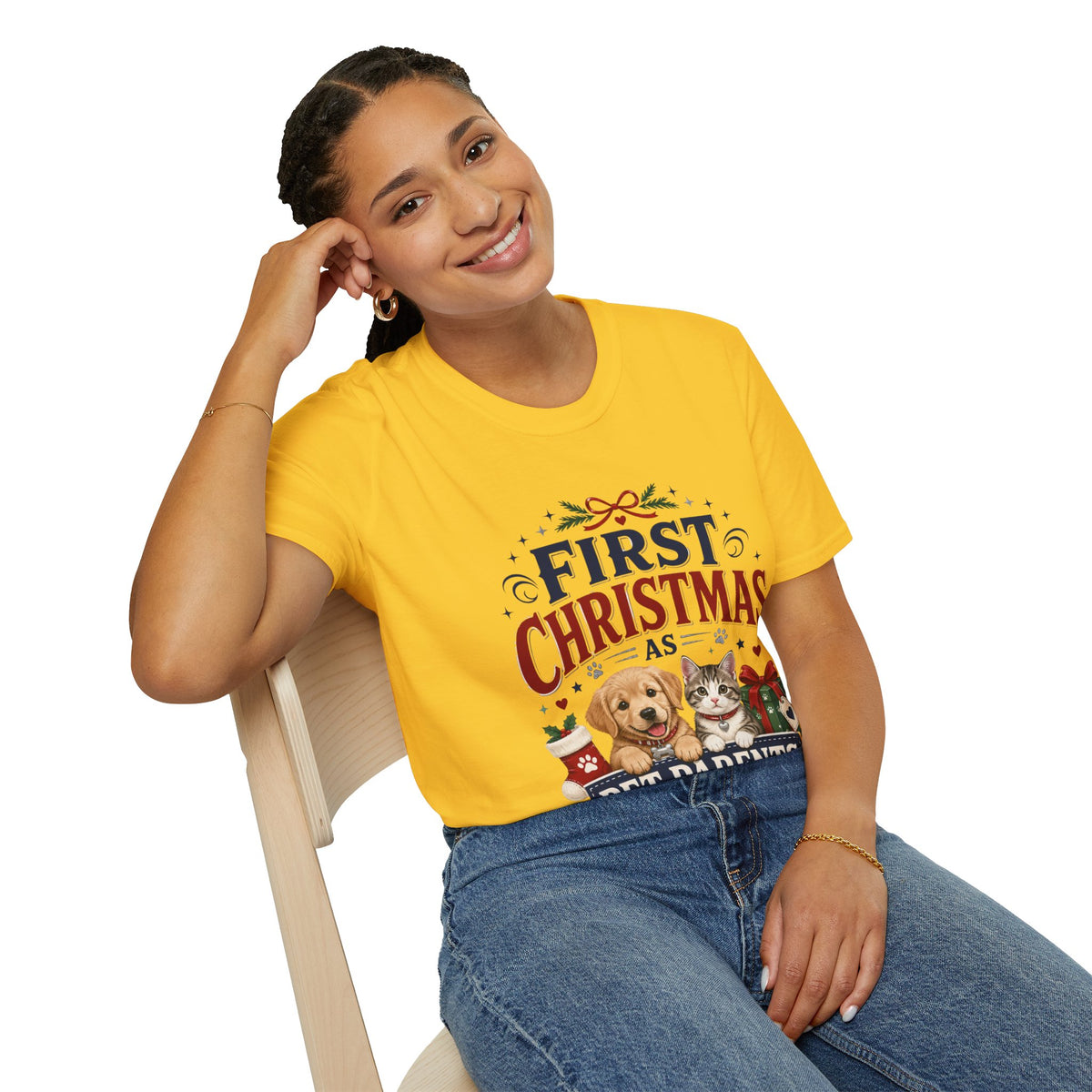T-Shirt — "First Christmas as Pet Parents" Holiday Tee