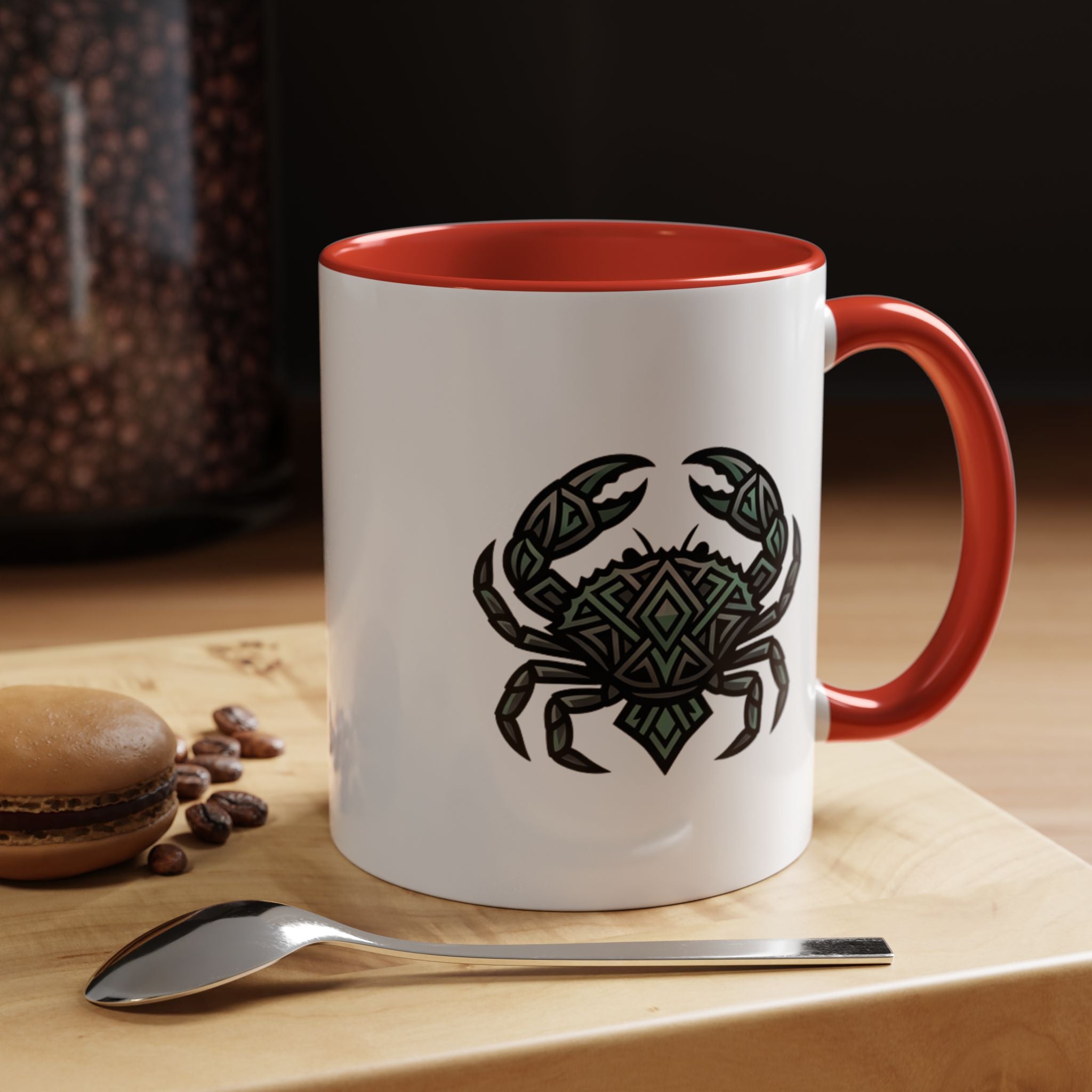 Cancer Zodiac Coffee Mug — Geometric Crab Accent Mug