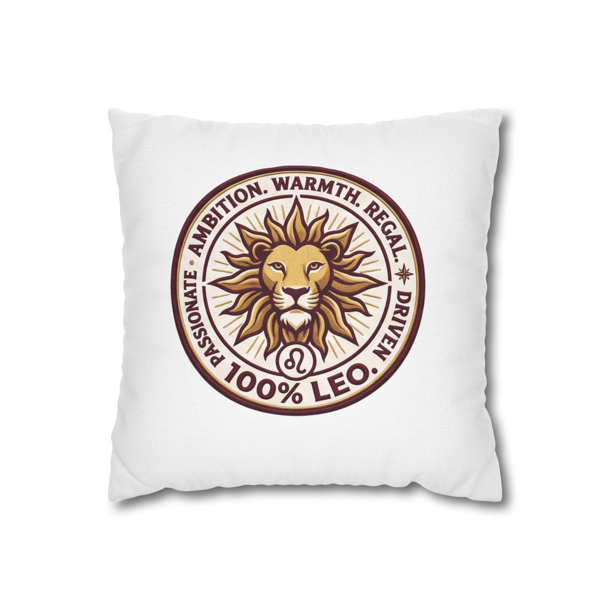 Leo Zodiac Ambition, Warmth, Driven Spun Polyester Square Pillowcase