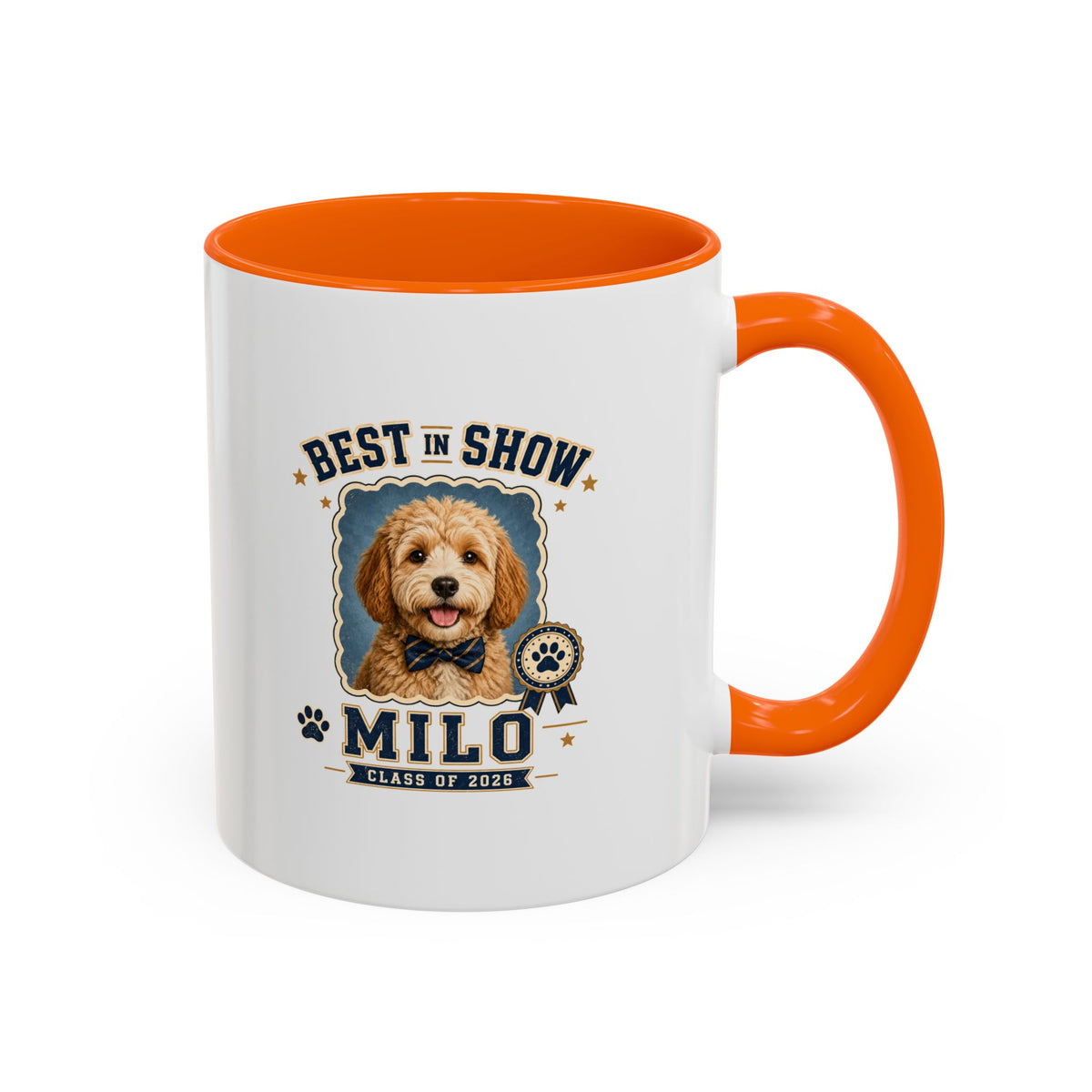 Milo Bailey Dog Dad Mom Best in Show Milo Personalized Dog Coffee Mug — Custom Pet Name Accent Mug
