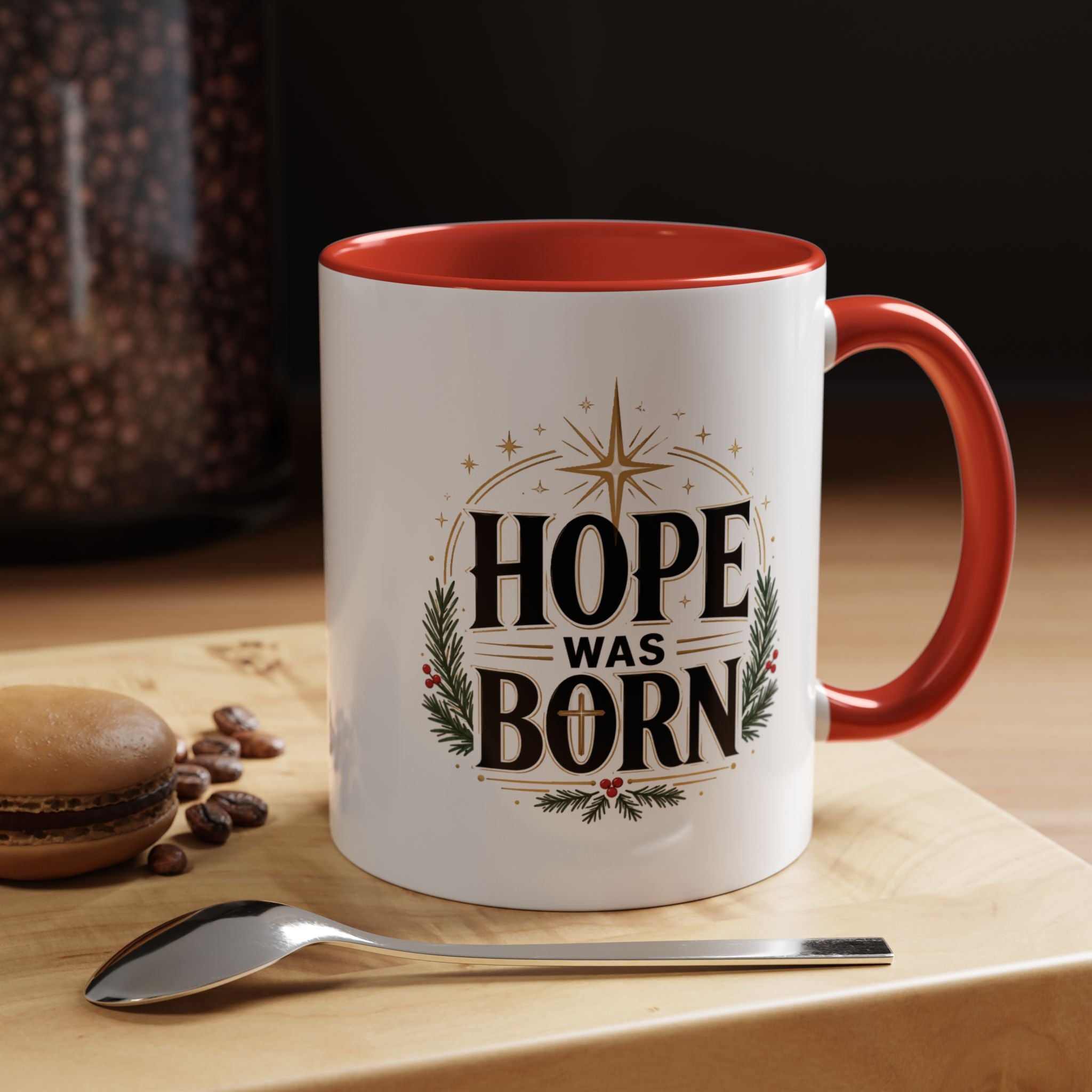 Christmas Hope Was Born Christmas Coffee Mug — Festive Holiday Holiday Prayer Mug