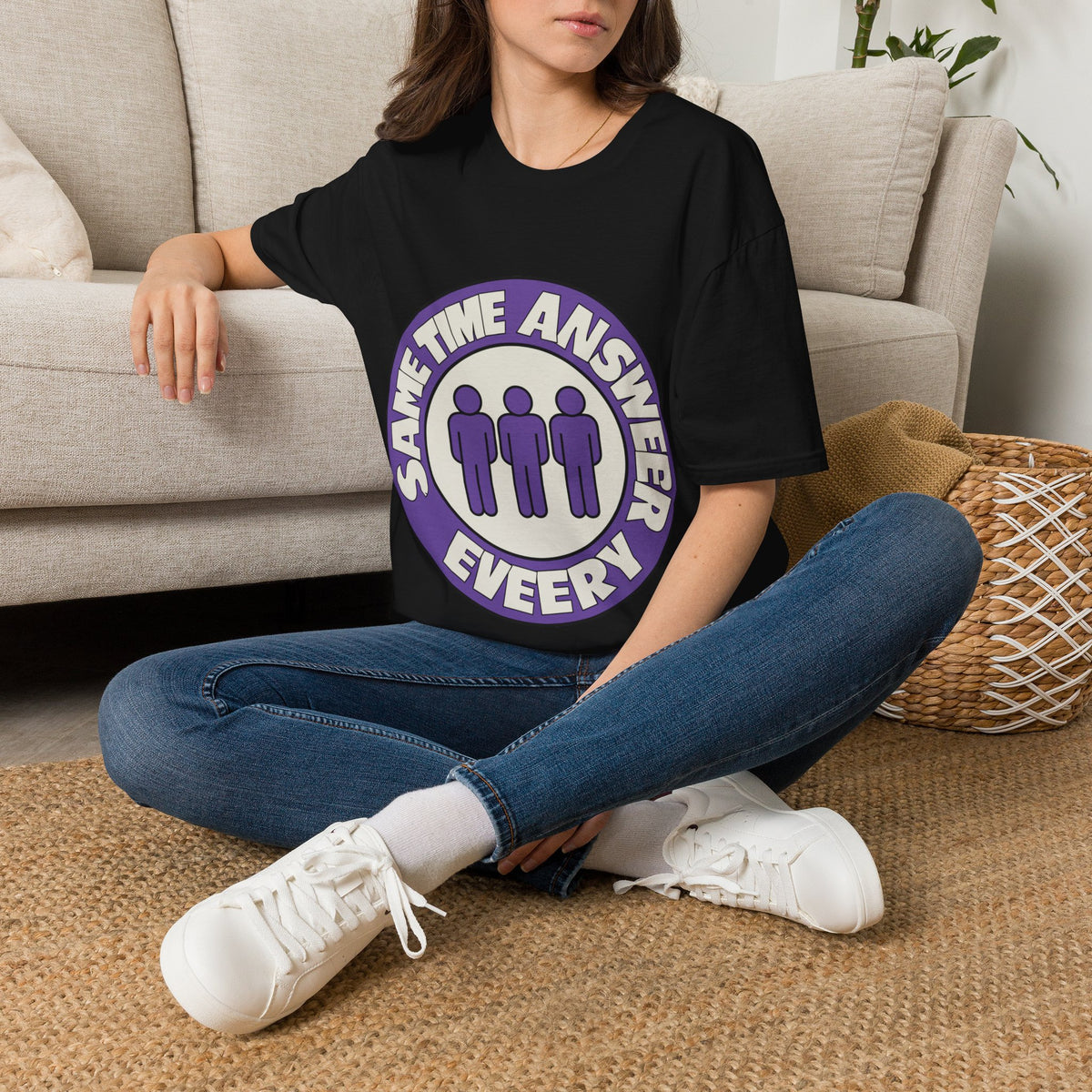 "Same Answer Every Time" Purple People Icon Graphic Tee - Trending Now - September 2026