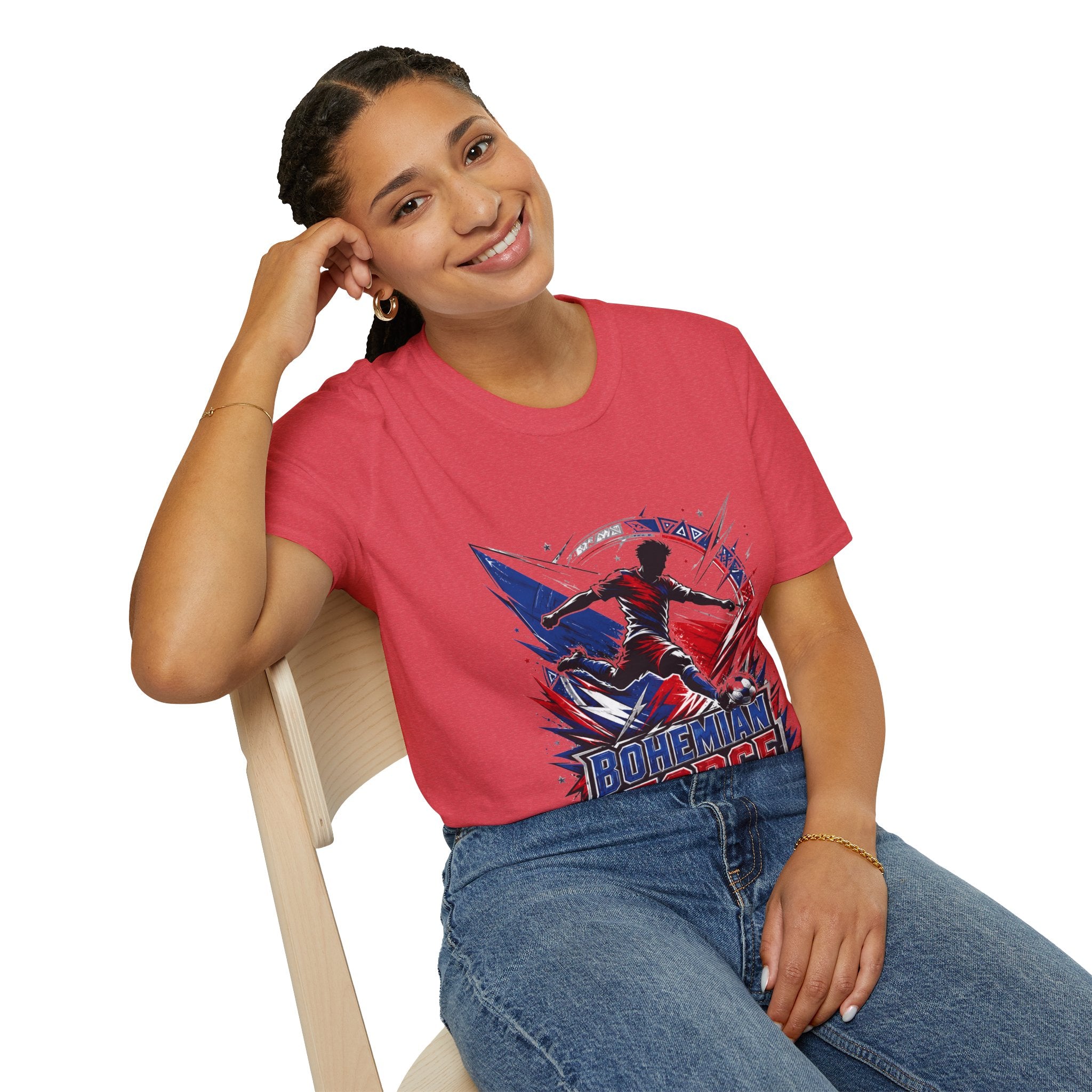 Czechia Bohemian Force Graphic T‑Shirt — Energetic Soccer Player Silhouette