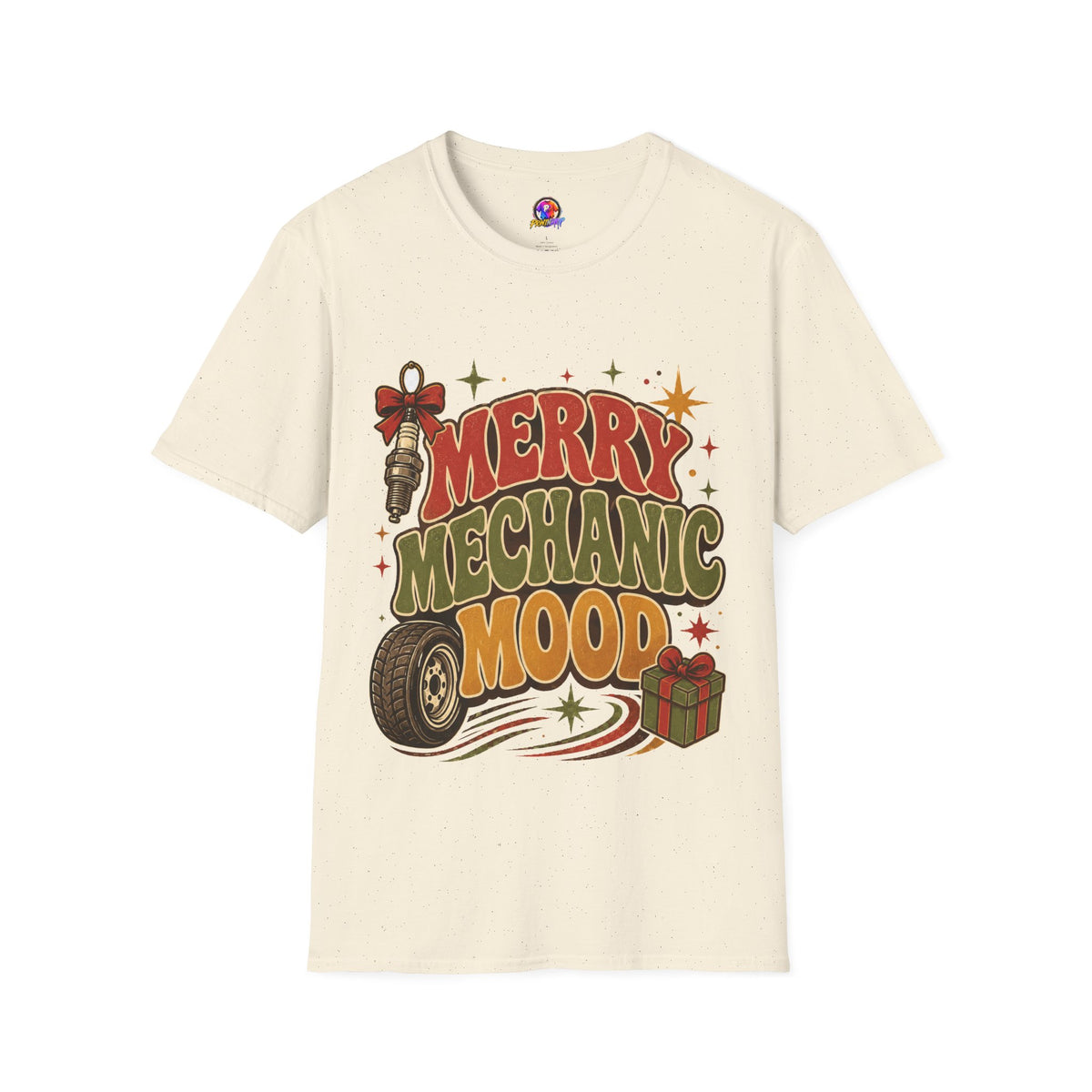 Merry Mechanic Mood T‑Shirt — Retro Holiday Auto Technician Gift
