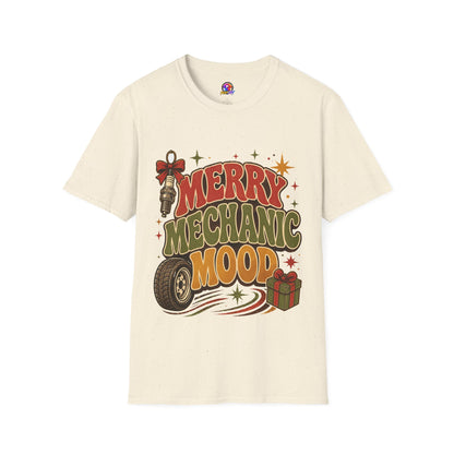 Merry Mechanic Mood T‑Shirt — Retro Holiday Auto Technician Gift