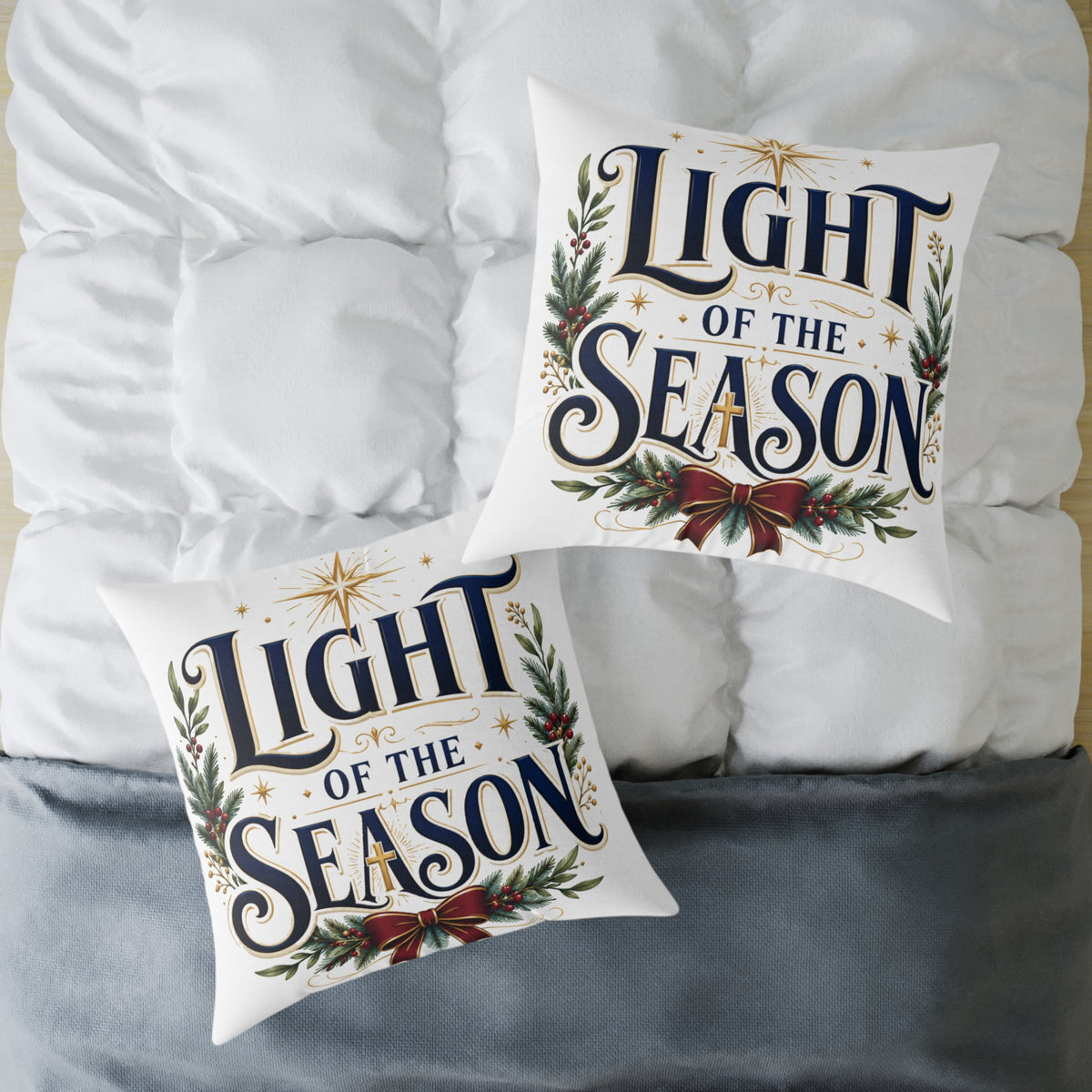 Christmas Light of the Season Holiday Throw Pillow - Christmas Decorative Cushion