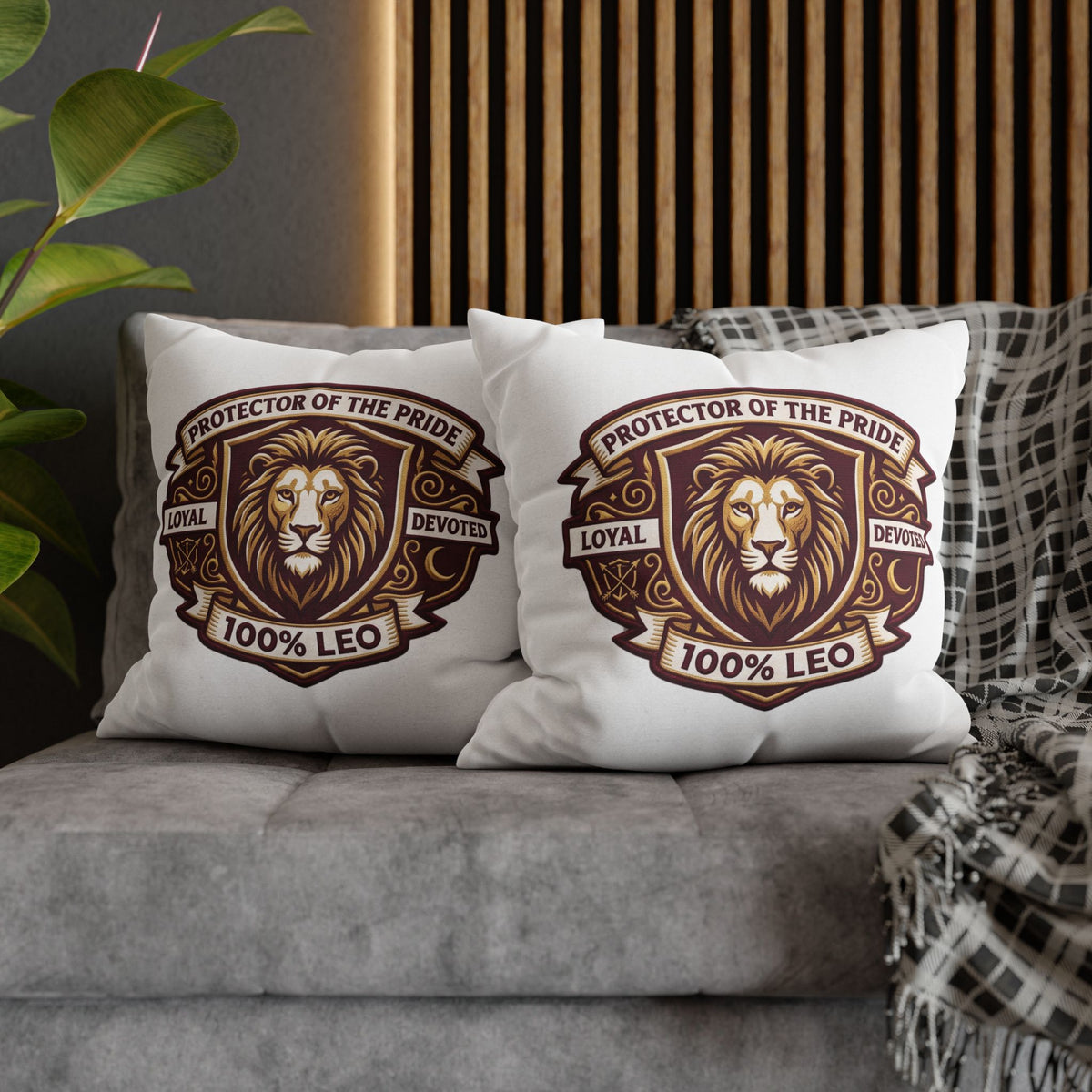 Leo Zodiac Loyal Devoted Spun Polyester Square Pillowcase
