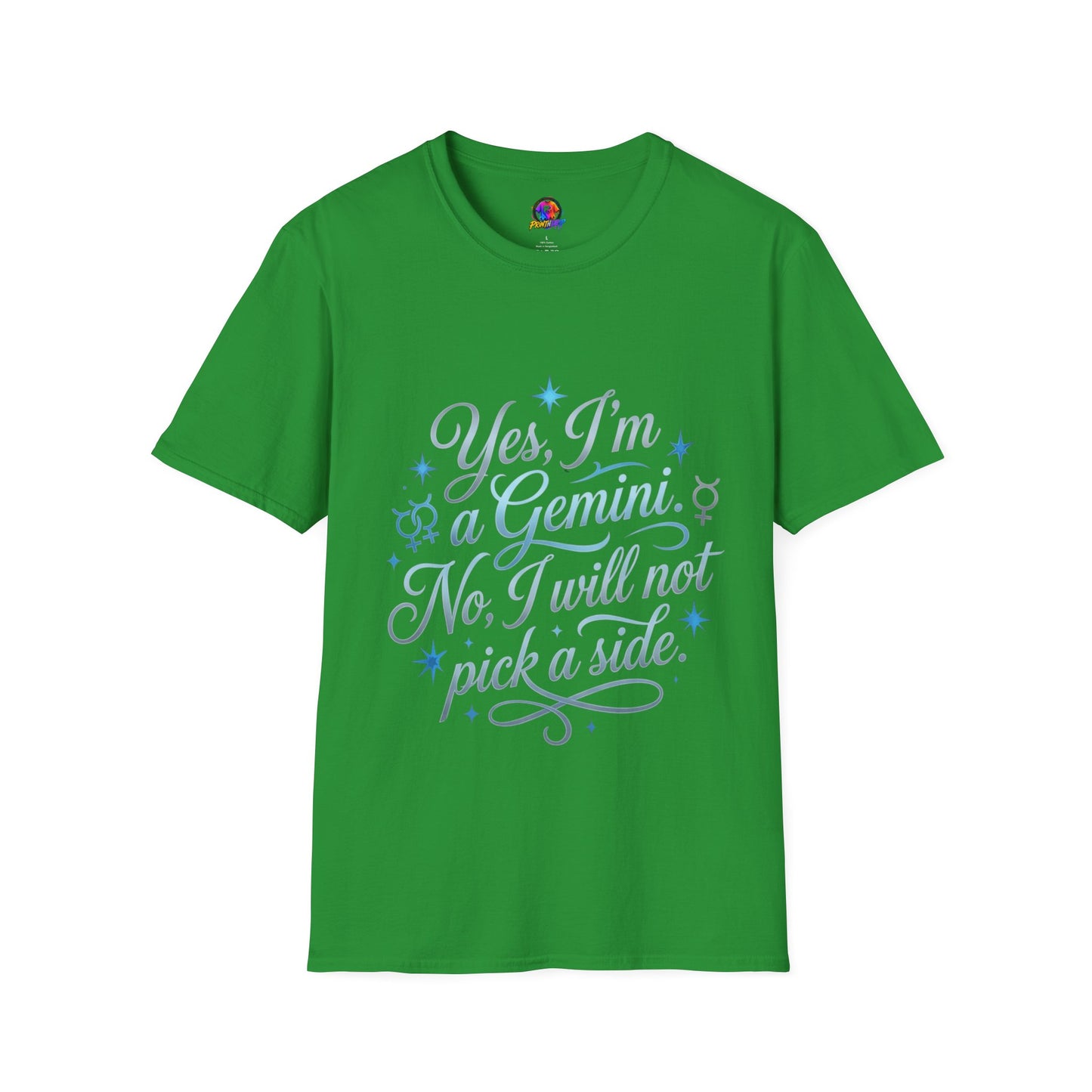 Yes, I'm a Gemini T-Shirt — Funny Zodiac Astrology Tee (“No, I will not pick a side”)