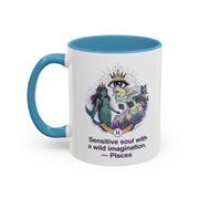 Pisces Coffee Mug — "Sensitive soul with a wild imagination" Astrological Zodiac Accent Mug
