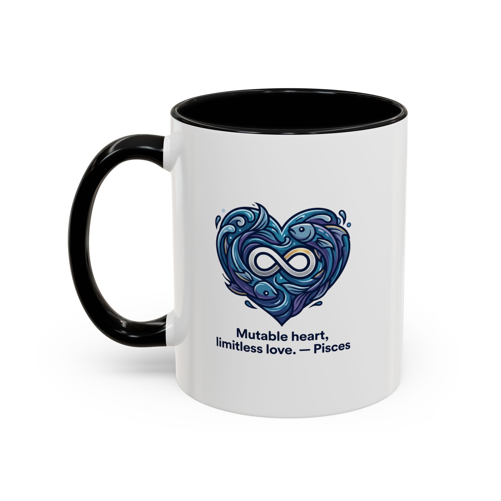Pisces Heart Coffee Mug — "Mutable heart, limitless love" Zodiac Gift