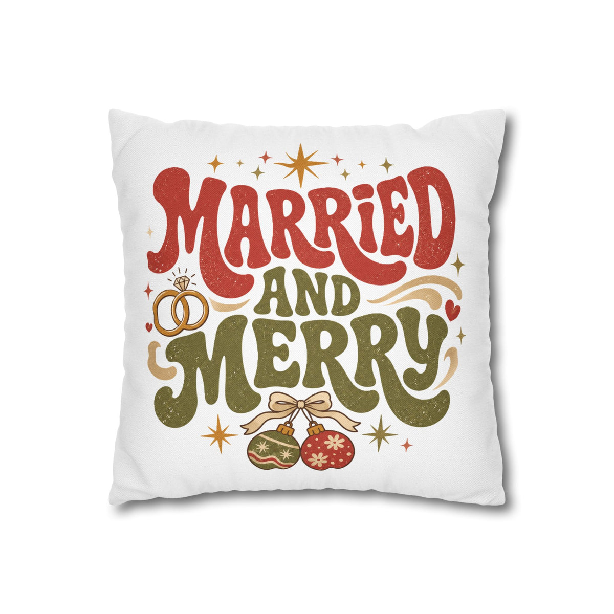 Christmas Married and Merry Holiday Pillowcase