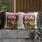 Libra Zodiac Flirting Is Fun Spun Polyester Square Pillowcase