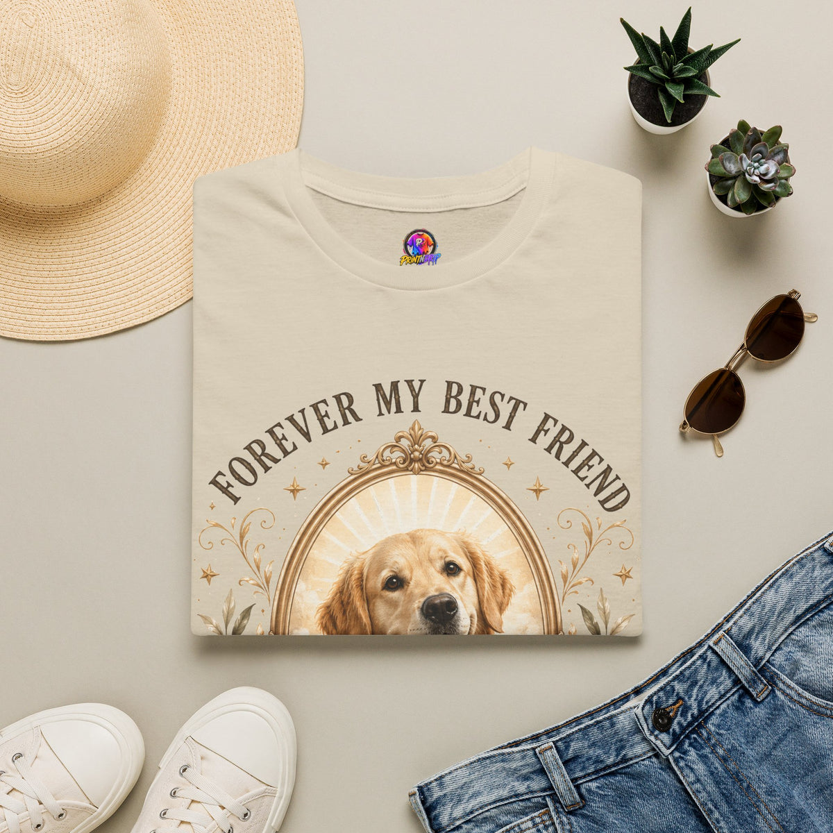 Dog Memorial T-Shirt — "Forever My Best Friend" Personalized Pet Tribute