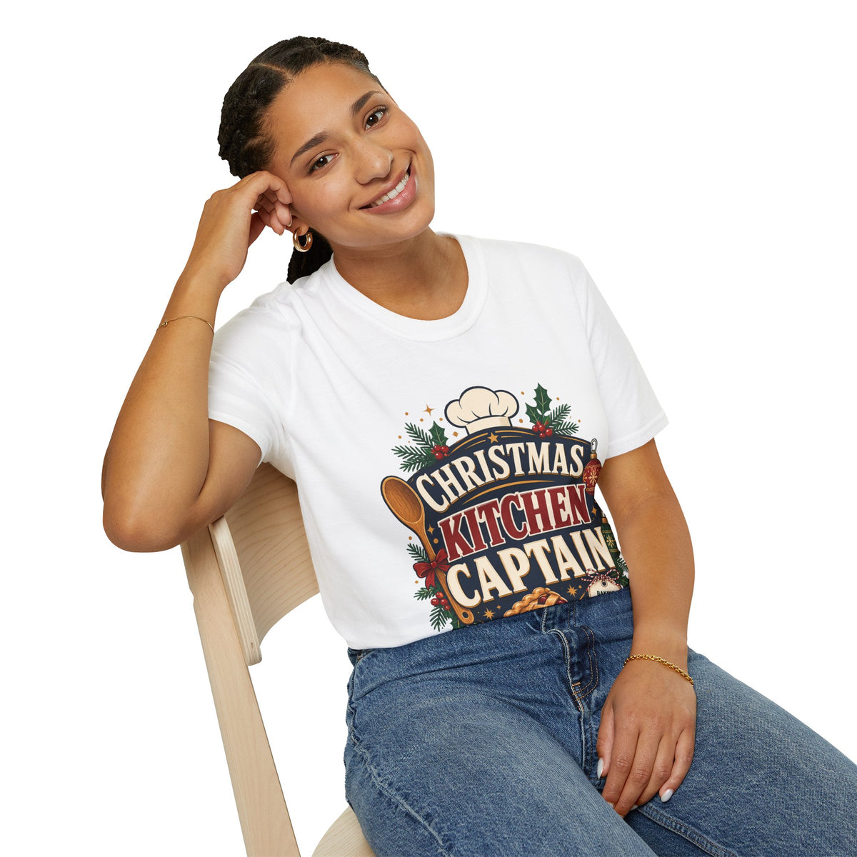 Christmas Kitchen Captain T-Shirt — Festive Holiday Cooking Tee