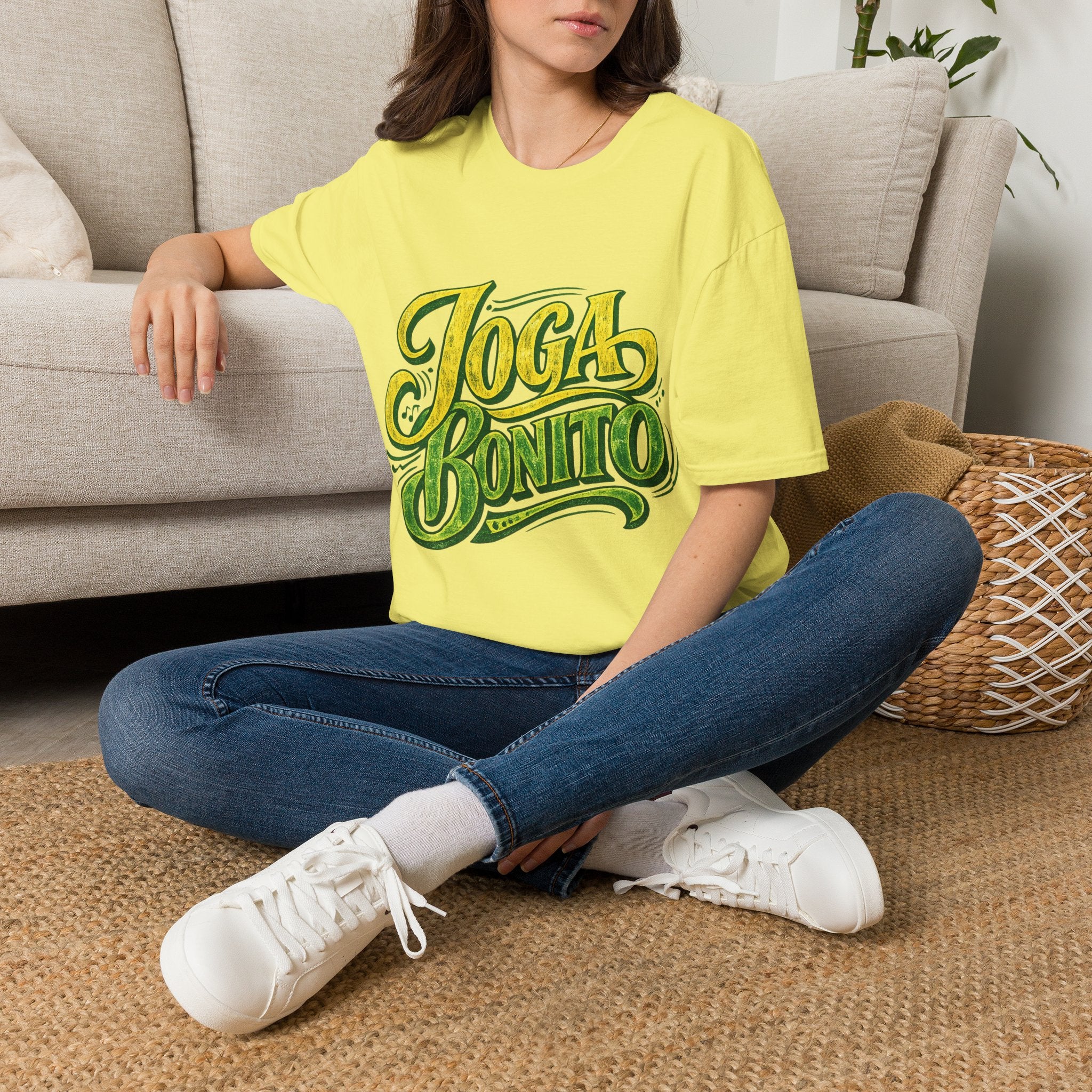 Brazil T-Shirt — 'Joga Bonito' Vintage Soccer Script Tee