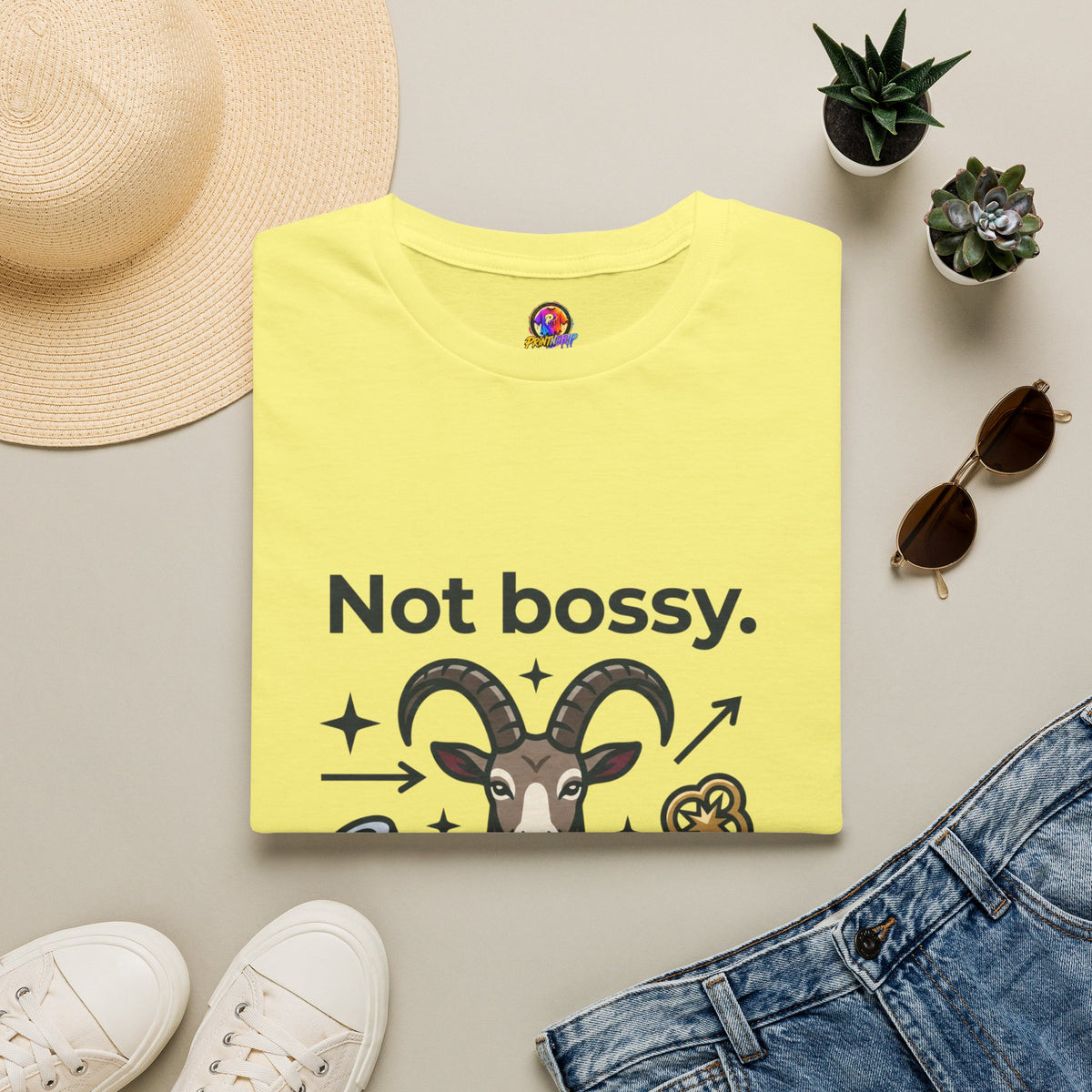 Capricorn T-Shirt — "Not Bossy, Just the Boss" Zodiac Goat Tee