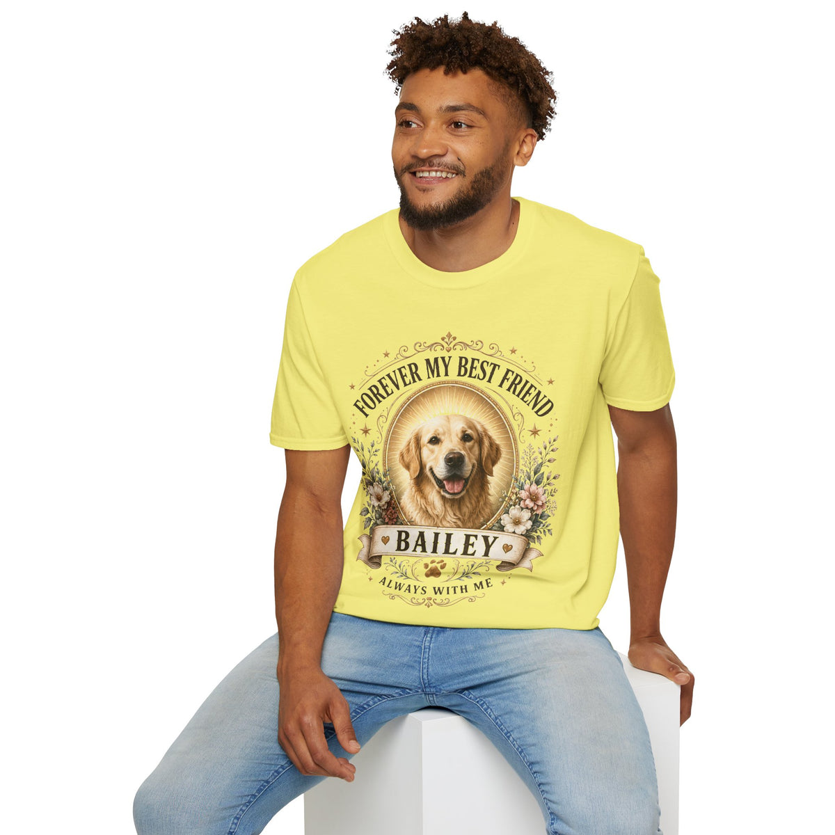Forever My Best Friend Dog T-Shirt — Personalized Pet Memorial Tee ("Bailey")