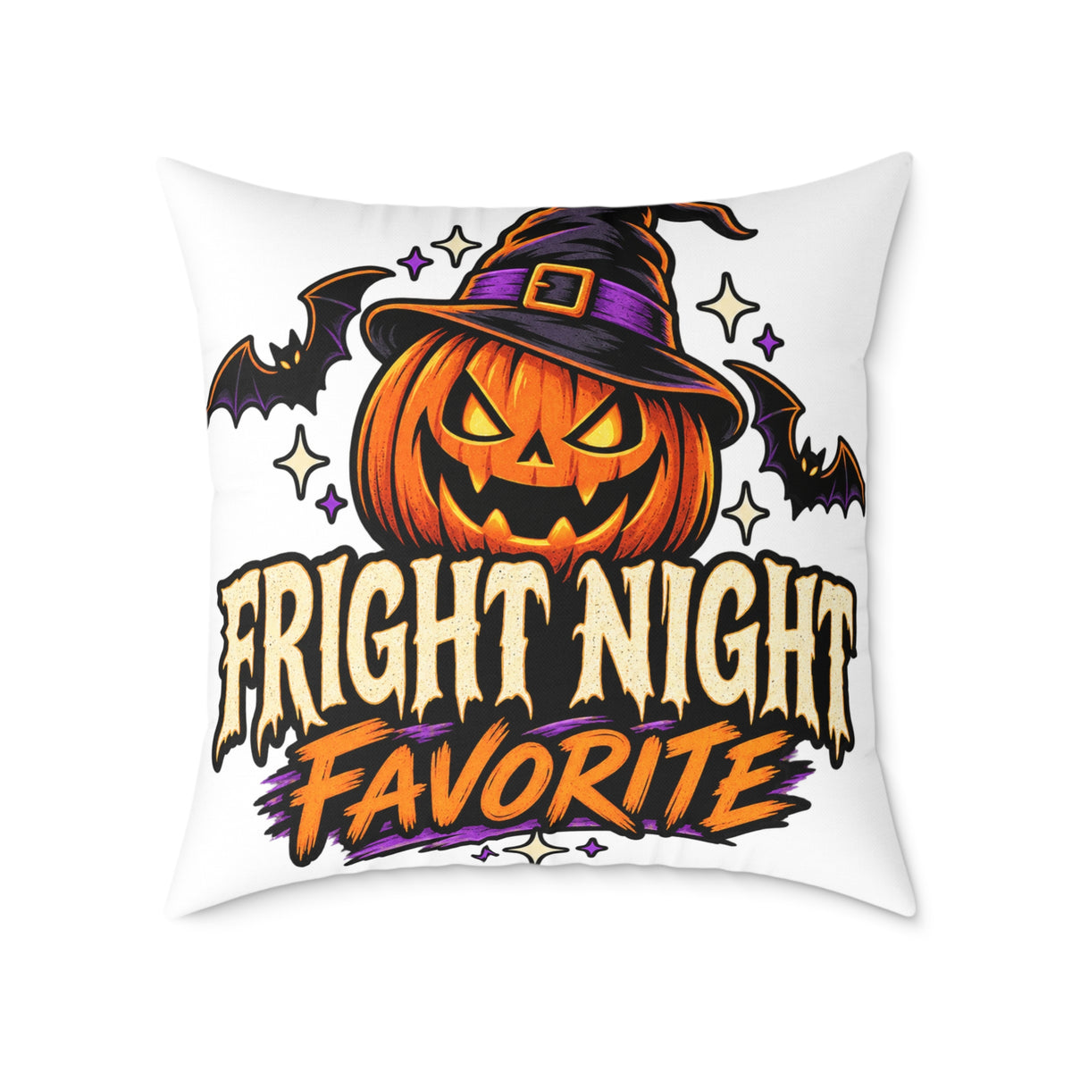 Halloween Pumpkin 'Fright Night Favorite' Square Pillow